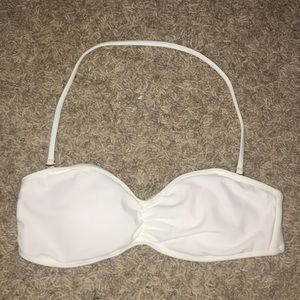 Strapless white bikini top